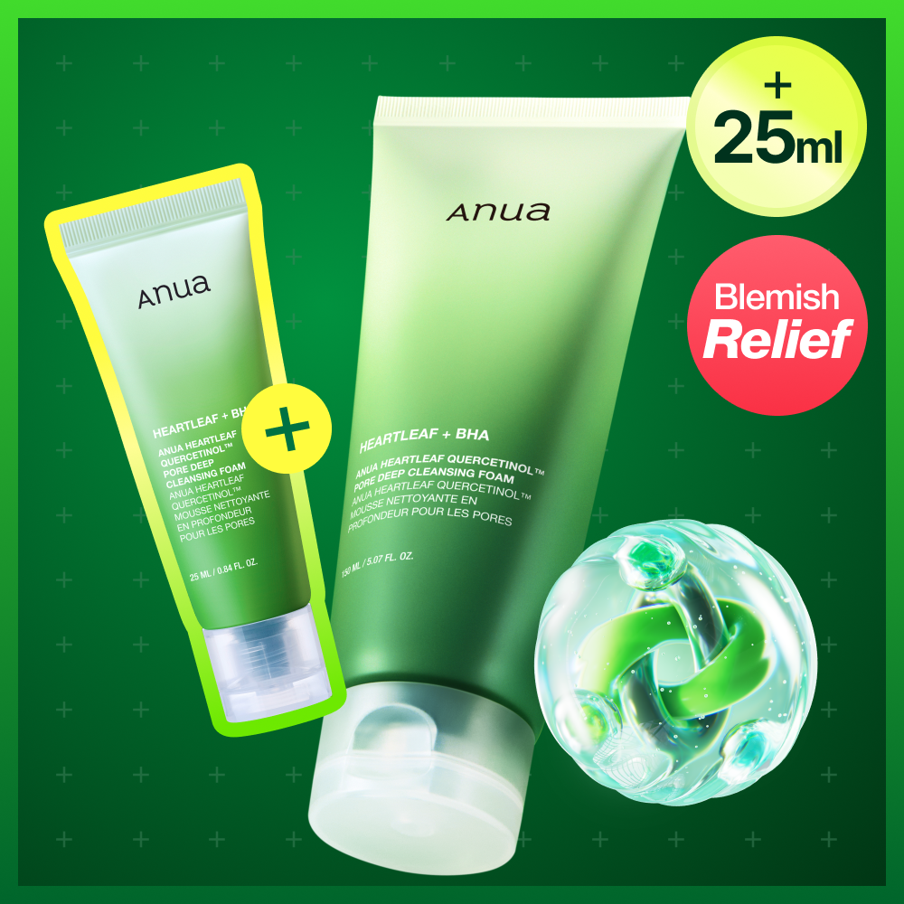 رغوة التنظيف العميق للمسام Anua Heartleaf Quercetinol بحجم 150 مل (+25 مل)