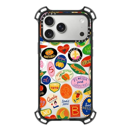 CASETiFY Bounce iPhone 17 Pro Max Case ShockproofCompatible with Magsafe 213 ft 7X Military Grade Drop Protection Fruit Stickers Clear Black