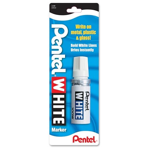 Pentel Permanent Marker White Broad Point 1 Pack 100W