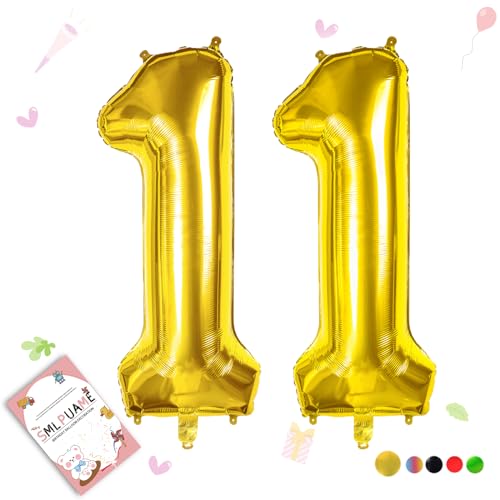 Smlpuame 40 inch Number Balloon 09 Gold Large Number 11 BalloonsDigital Balloons for Birthday Party Celebration Decorations Supplies Helium Foil Number Balloons for Wedding Anniver